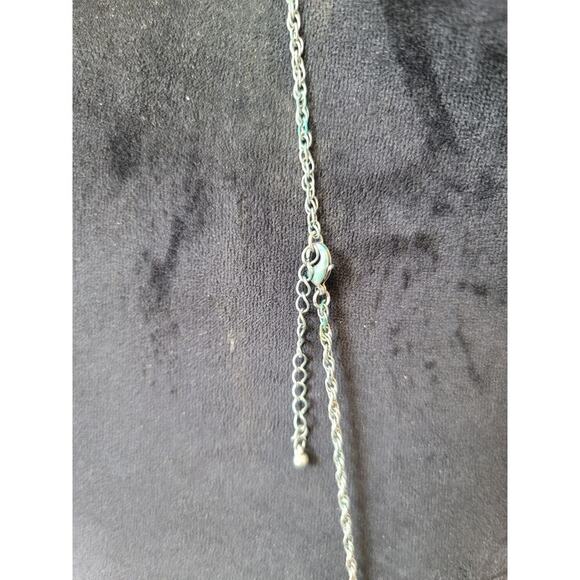 Long Silver Chain Necklace Yellow Teardrop Pendant Crystal Rhinestone Jewelry - Picture 6 of 6